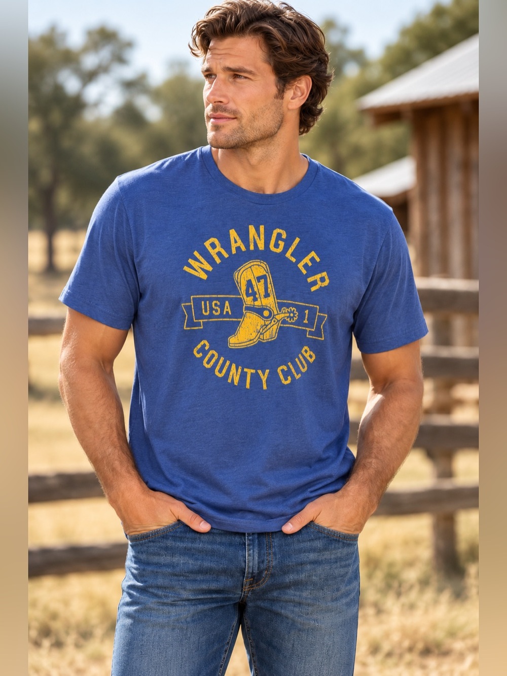 Wrangler Men’s XL County Club Cowboy Boot Graphic Tee NWT